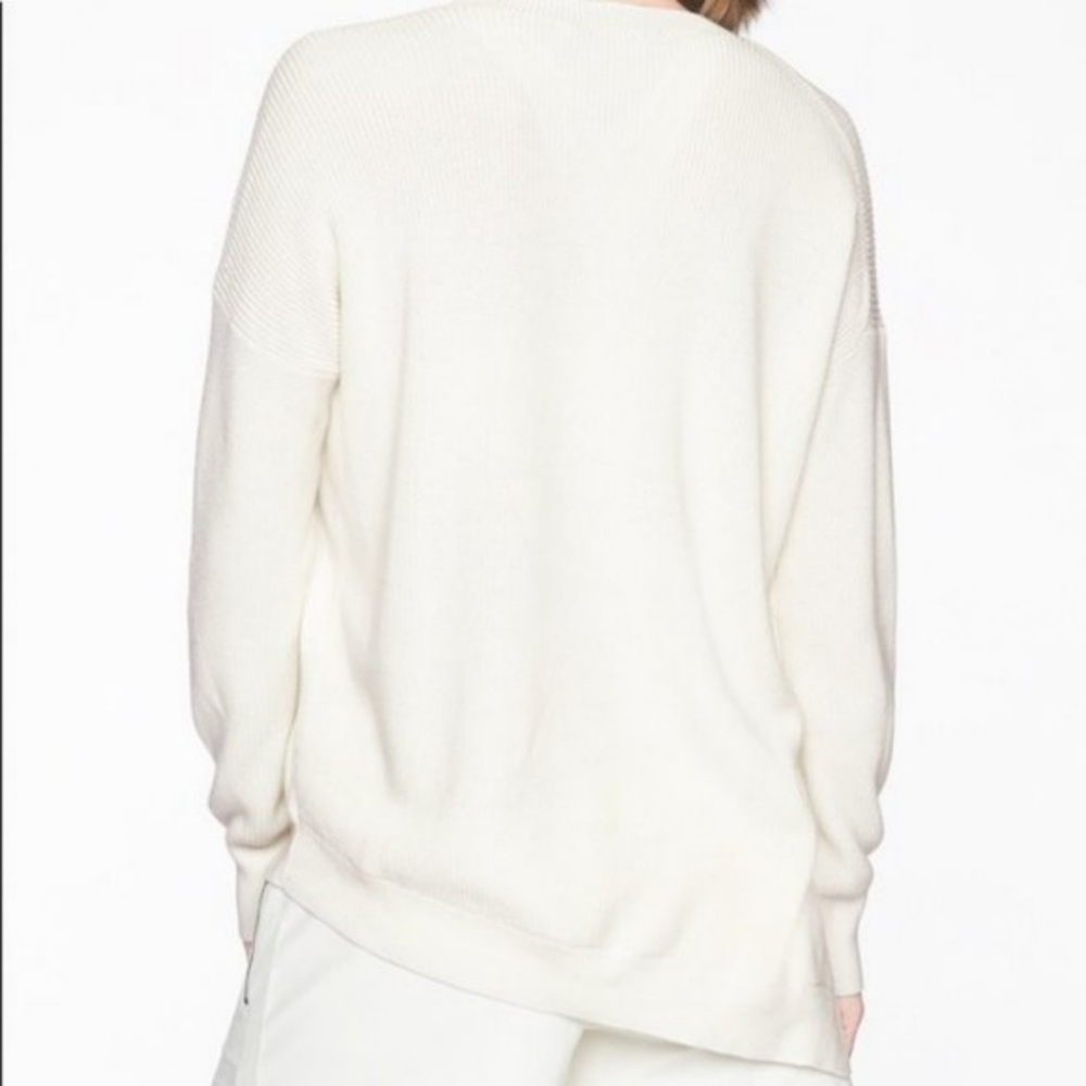 Athleta Rest Day Asymmetric Hem Ribbed Cotton Tencel Silk Sweater XS